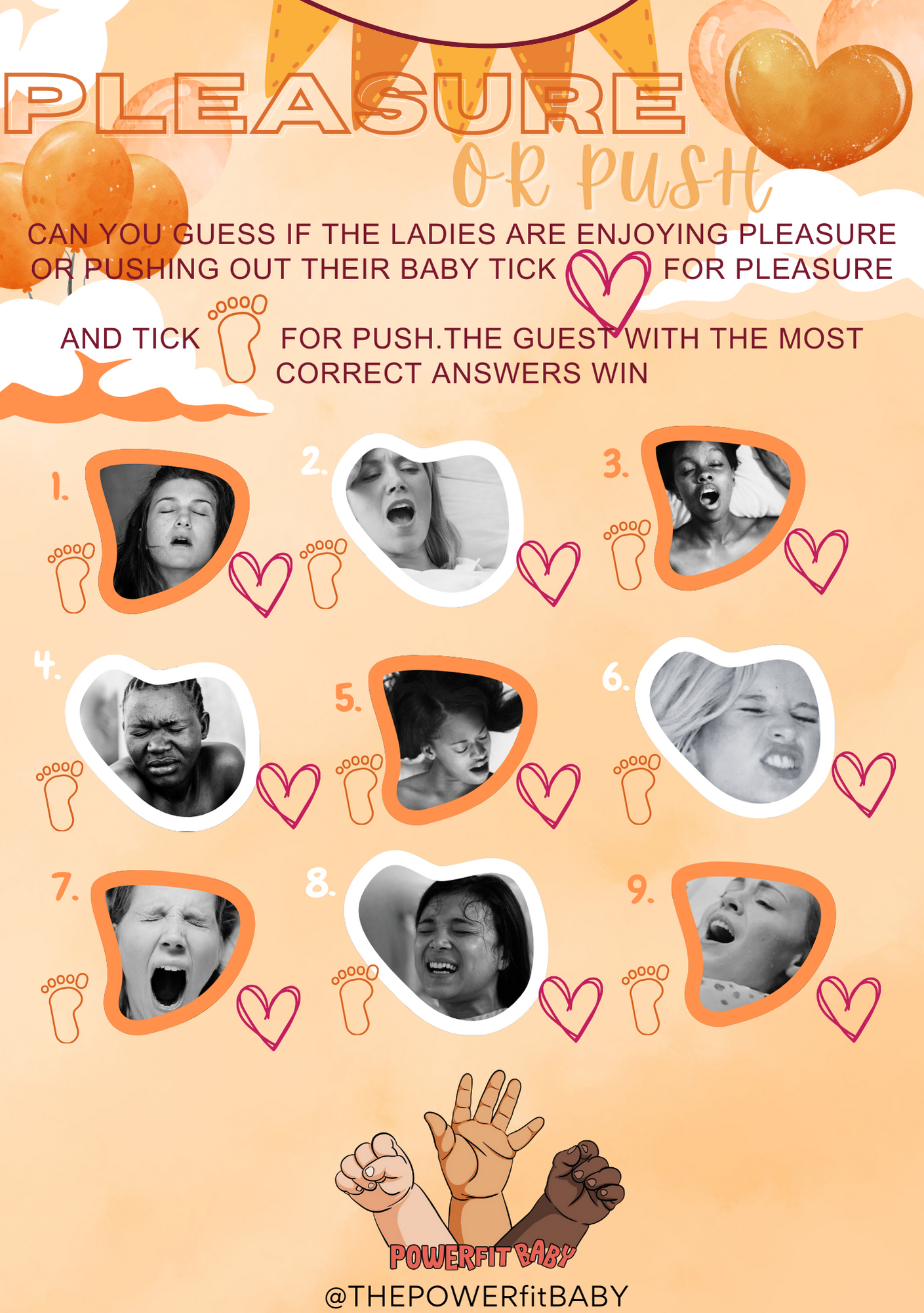 POWERfit Baby shower/ Gender reveal games