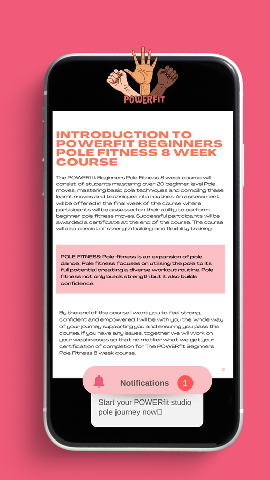 POWERfit 8 weeks Beginners Pole fitness course Ebook