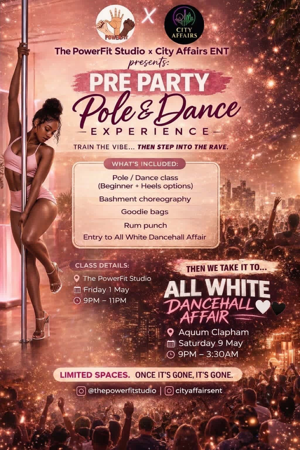 The POWERfit studio x The City affairs #BASHMENTpole dance party