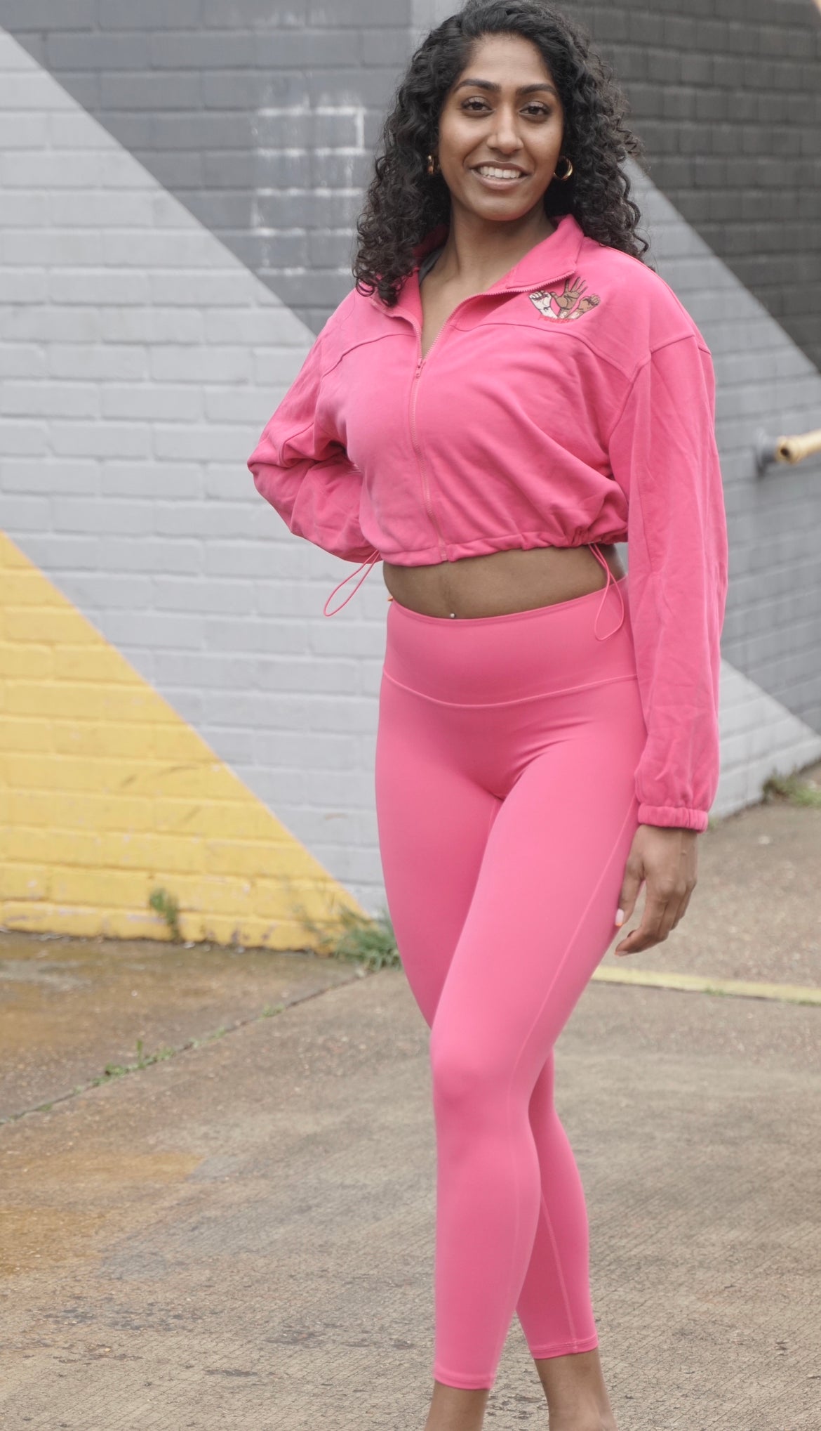 POWERfitwithT: Royal blue and Hot pink Crop jumper