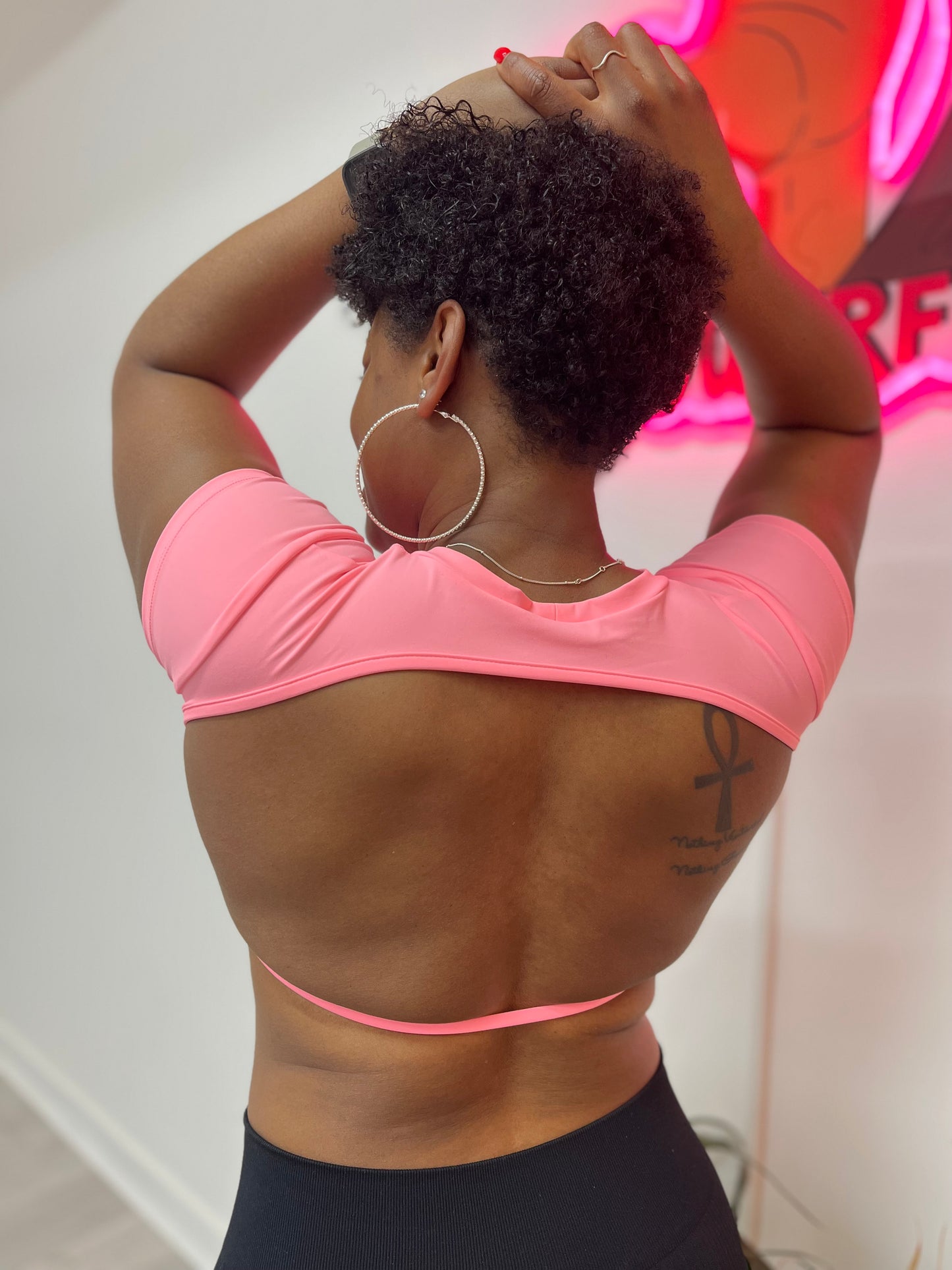 POWERfit Pink open back crop top