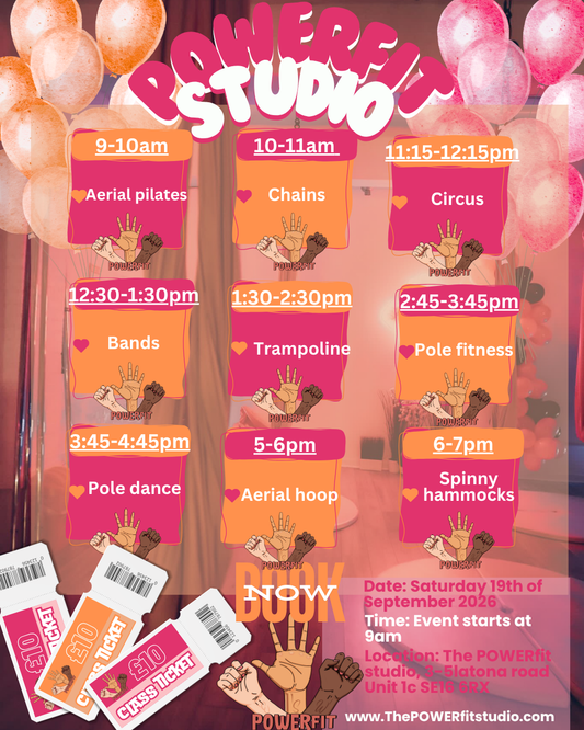 The POWERfit studio 3 year anniversary £10 class tickets