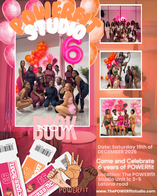 The POWERfit studio 6 year anniversary £6 class tickets
